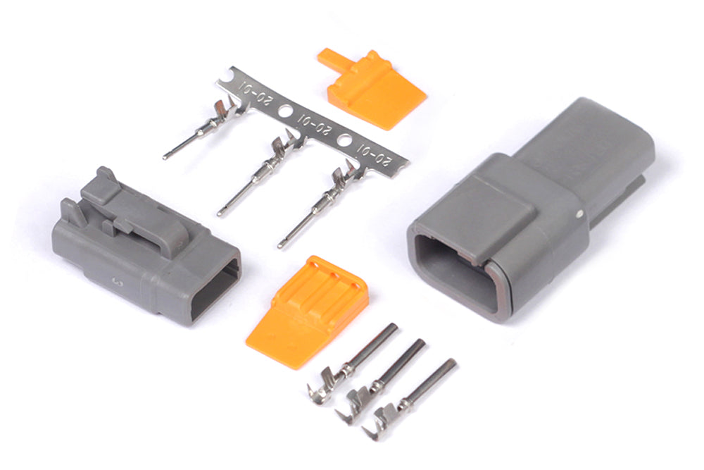 Plug and Pins Only - Matching Set of Deutsch DTM-3 Connectors (7.5 Amp) - HT-031013