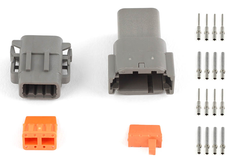 Plug and Pins Only - Matching Set of Deutsch DTM-8 Connectors (7.5 Amp) - HT-031016