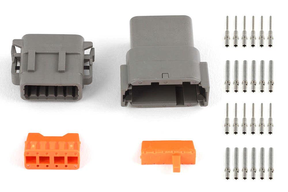 Plug and Pins Only - Matching Set of Deutsch DTM-12 Connectors (7.5 Amp) - HT-031017