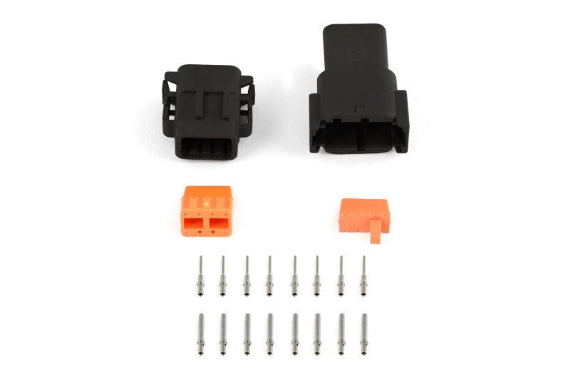 Plug and Pins Only - Matching Set of Deutsch DTM-8 Connectors (Black Keyway B - 7.5 Amp) - HT-031018