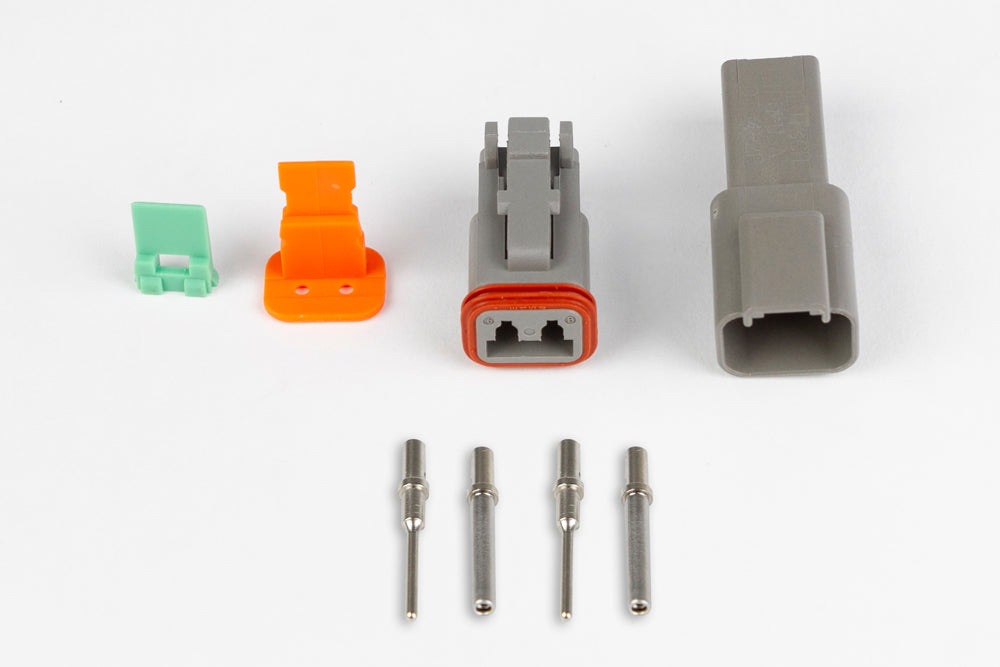 Plug and Pins Only - Matching Set of Deutsch DT-2 Connectors (DT06-2S + DT04-2P) - (13 Amp) - HT-031112