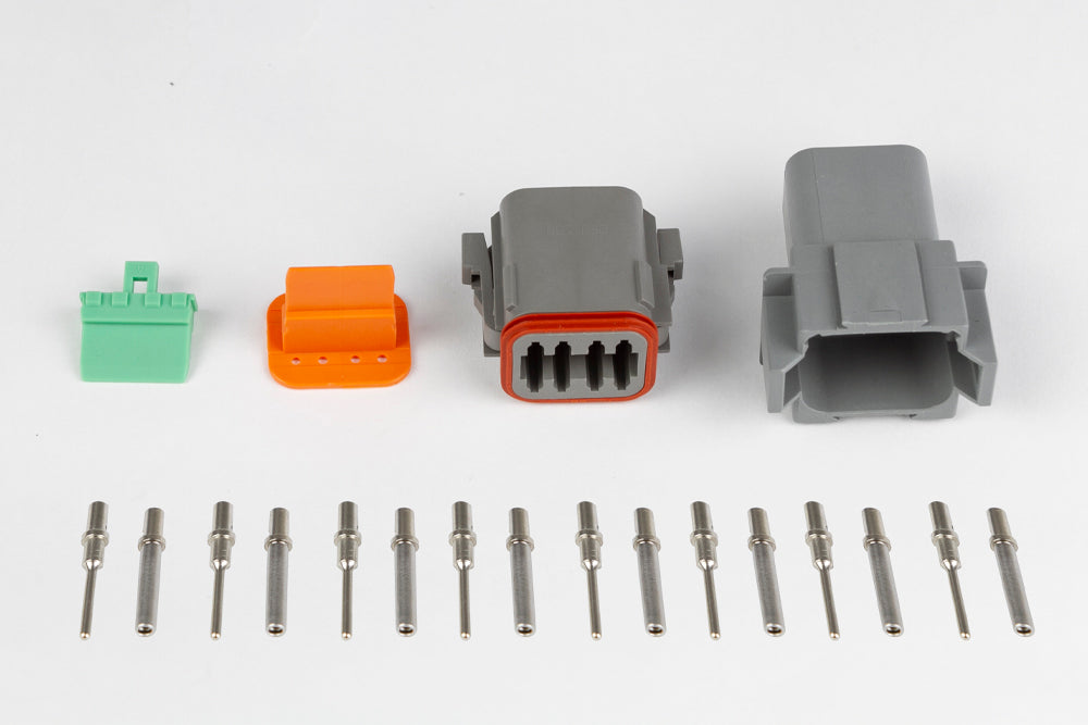 Plug and Pins Only - Matching Set of Deutsch DT-8 Connectors (DT06-8S + DT04-8P) - (13 Amp) - HT-031116