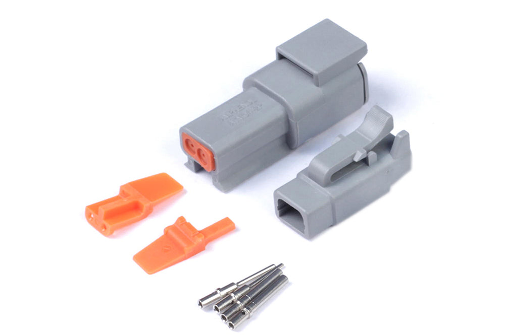 Plug and Pins Only - Matching Set of Deutsch DTM-2 Connectors (7.5 Amp) - HT-031012