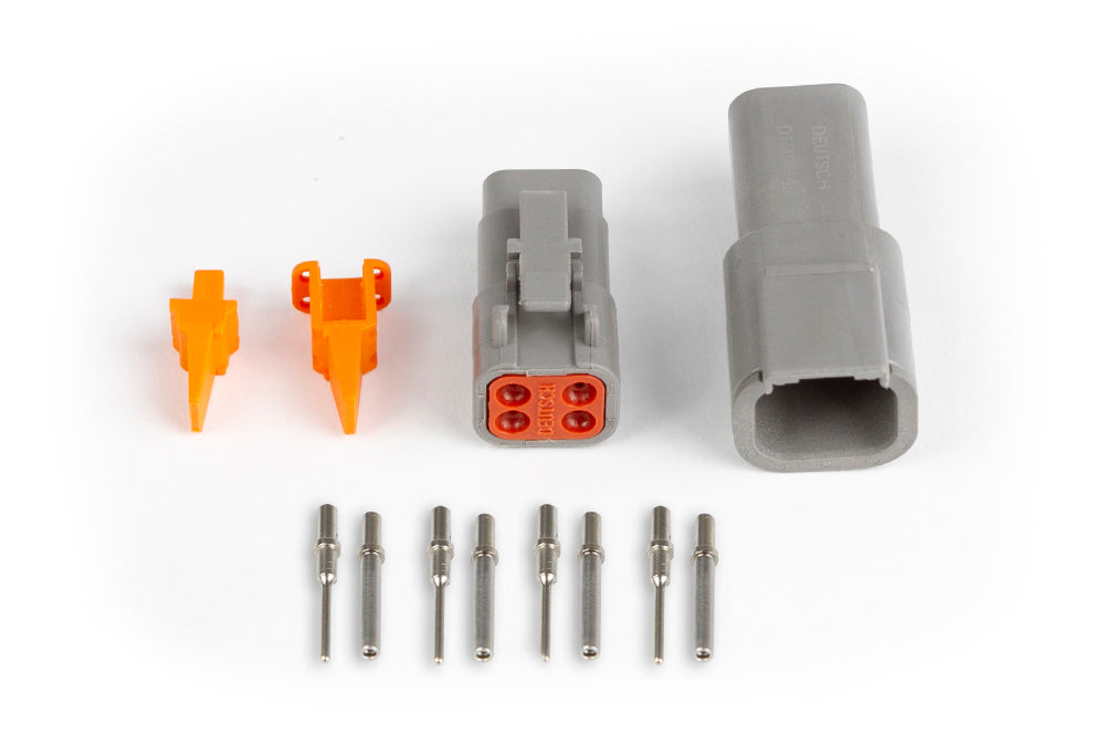 Plug and Pins Only - Matching Set of Deutsch DTM-4 Connectors (7.5 Amp) - HT-031014