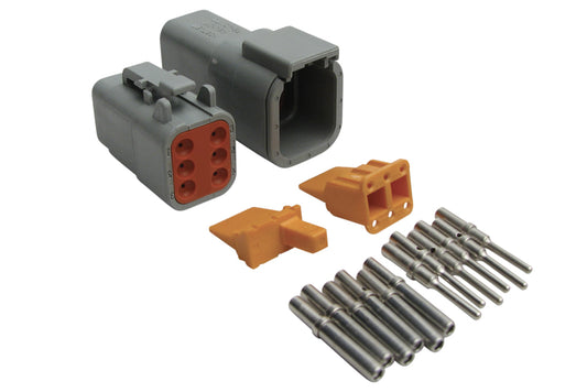 Plug and Pins Only - Matching Set of Deutsch DTM-6 Connectors (7.5 Amp) - HT-031015