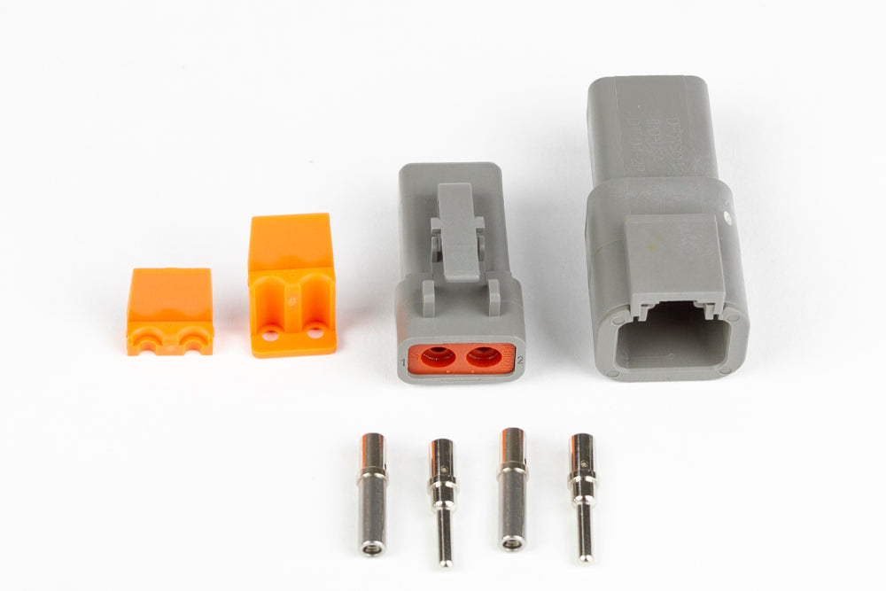 Plug and Pins Only - Matching Set of Deutsch DTP-2 Connectors (25 Amp) - HT-031202