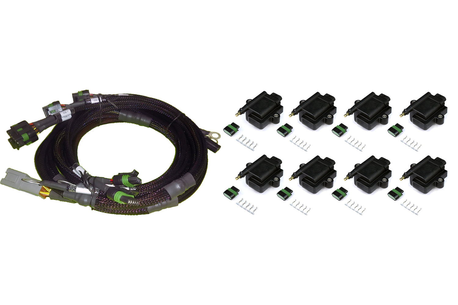 V8 GM/Chrysler Hemi Small/Big Block 8 x Individual High Output IGN-1A Inductive Coil and Harness Kit - HT-130312