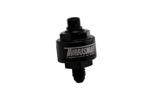Turbosmart Billet Turbo Oil Feed Filter 44 Micron - AN-4 Male to AN-4 ORB, Black